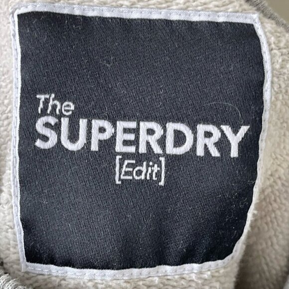 Superdry Ana High Neck Crew Sweatshirt grey oversized cotton blend slouchy 4 - Picture 9 of 14